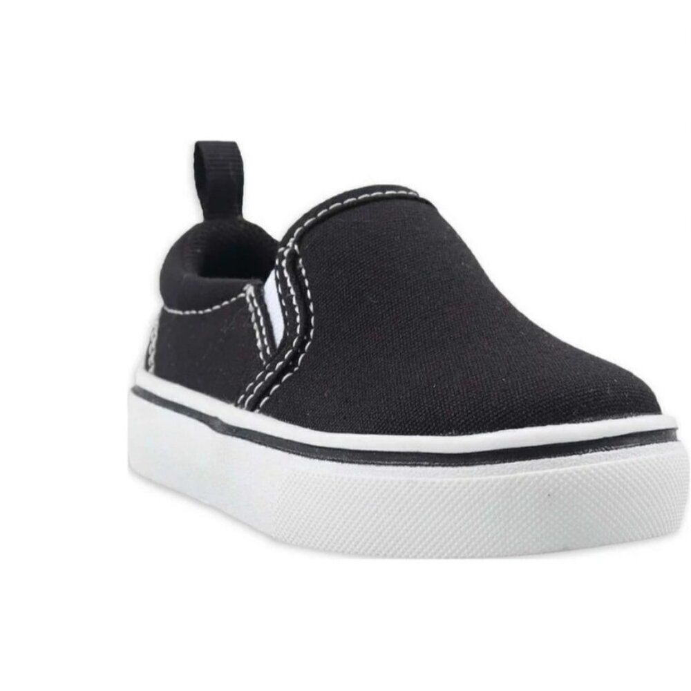 Wonder Nation Black Kids Slip-On Canvas Sneakers Size 11